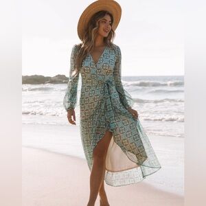 Lovestitch Printed Maxi Wrap Dress